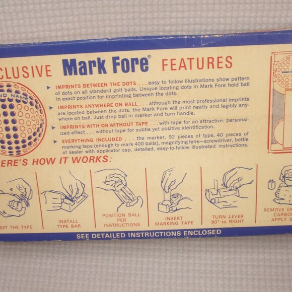 Mark Fore Golf Ball Monogrammer Model 500 Ink Marker Golfing 1966 Vintage Old - Picture 7 of 9